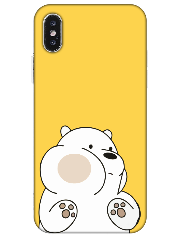 iPhone%20XS%20Panda%20Sarı%20Telefon%20Kılıfı