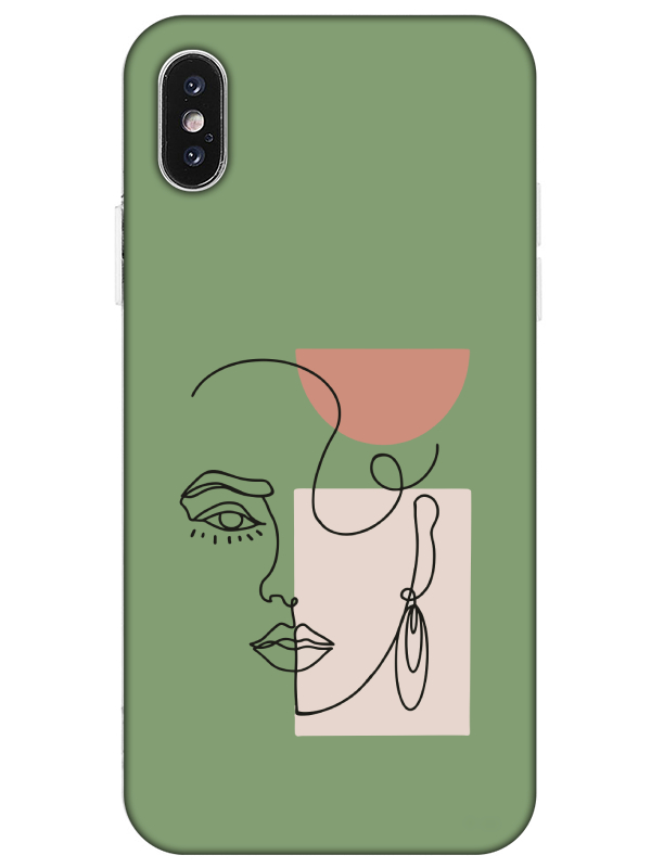 iPhone%20XS%20Women%20Art%20Yeşil%20Telefon%20Kılıfı