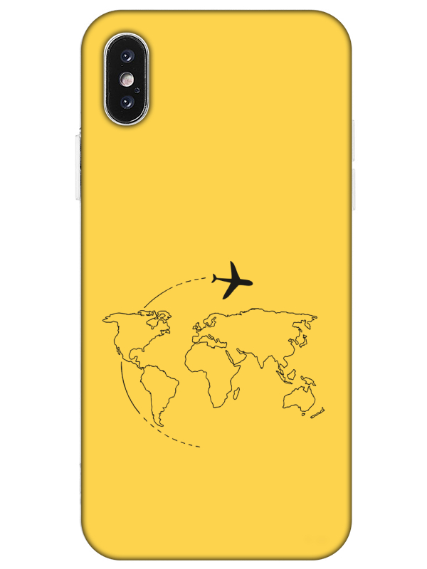 iPhone%20XSFace%20Art%20Sarı%20Telefon%20Kılıfı