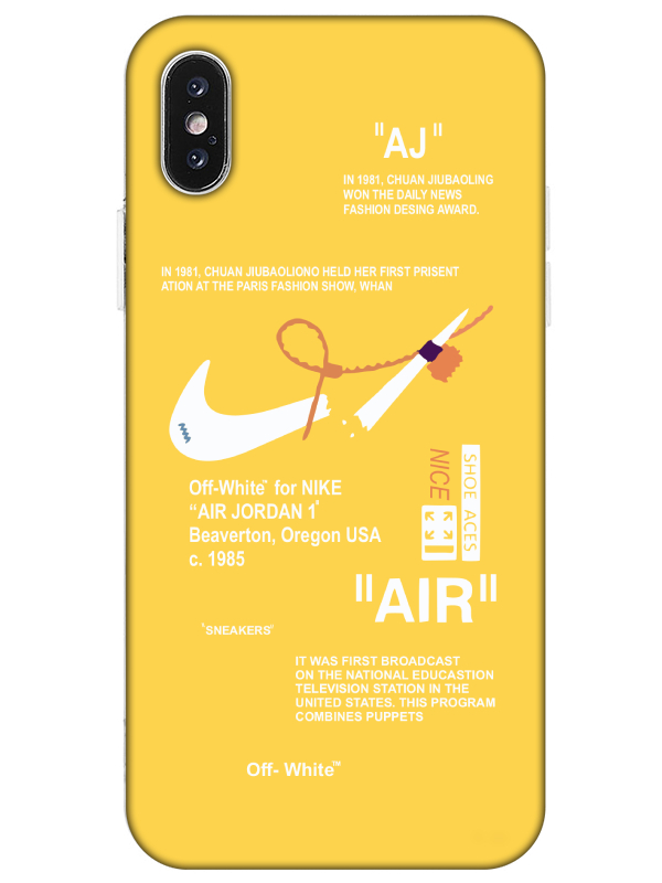 iPhone%20XS%20Nike%20Air%20Sarı%20Telefon%20Kılıfı