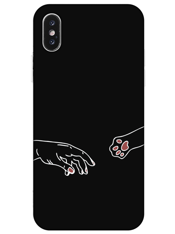 iPhone%20XS%20Hand%20And%20Paw%20Siyah%20Telefon%20Kılıfı