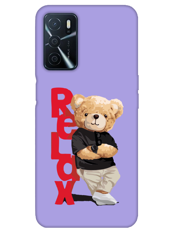 Oppo%20A16%20Teddy%20Bear%20Relax%20Lila%20Telefon%20Kılıfı