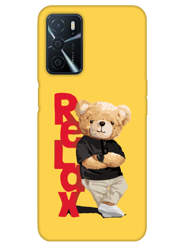 Oppo%20A16%20Teddy%20Bear%20Relax%20Sarı%20Telefon%20Kılıfı