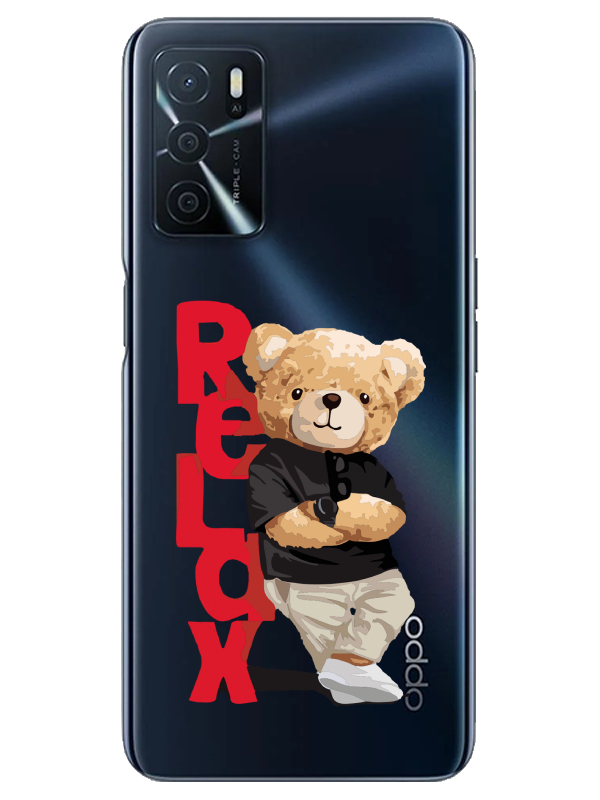 Oppo%20A16%20Teddy%20Bear%20Relax%20Şeffaf%20Telefon%20Kılıfı