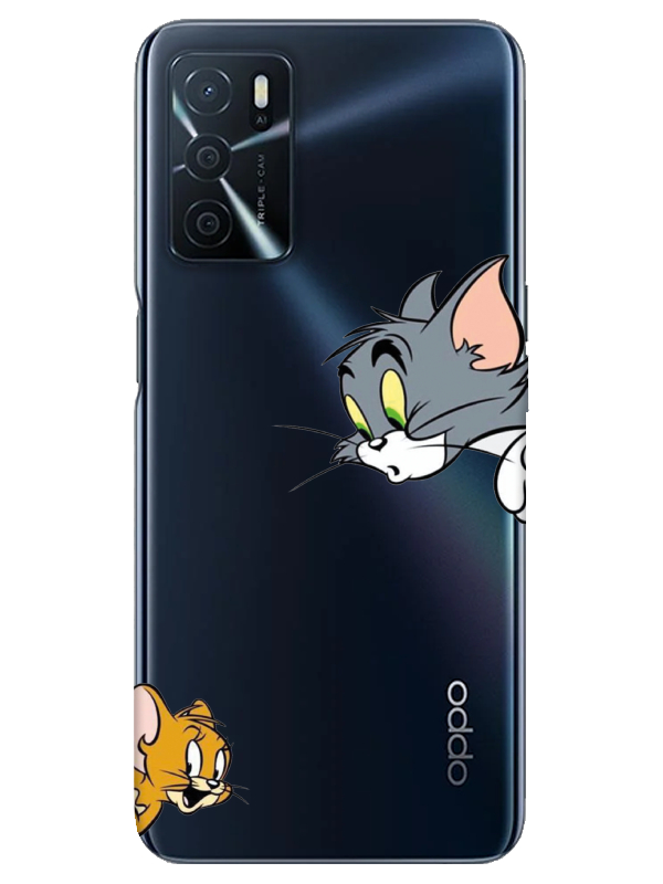 Oppo%20A16%20Tom%20And%20Jerry%20Şeffaf%20Telefon%20Kılıfı