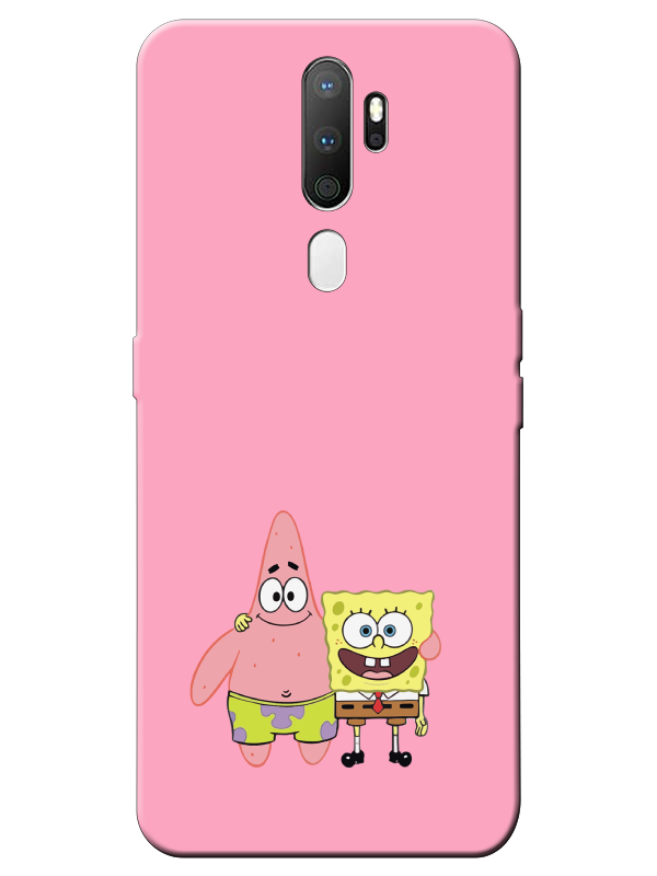 Oppo%20A5%202020%20Sünger%20Bob%20Ve%20Patrickstar%20Pembe%20Telefon%20Kılıfı