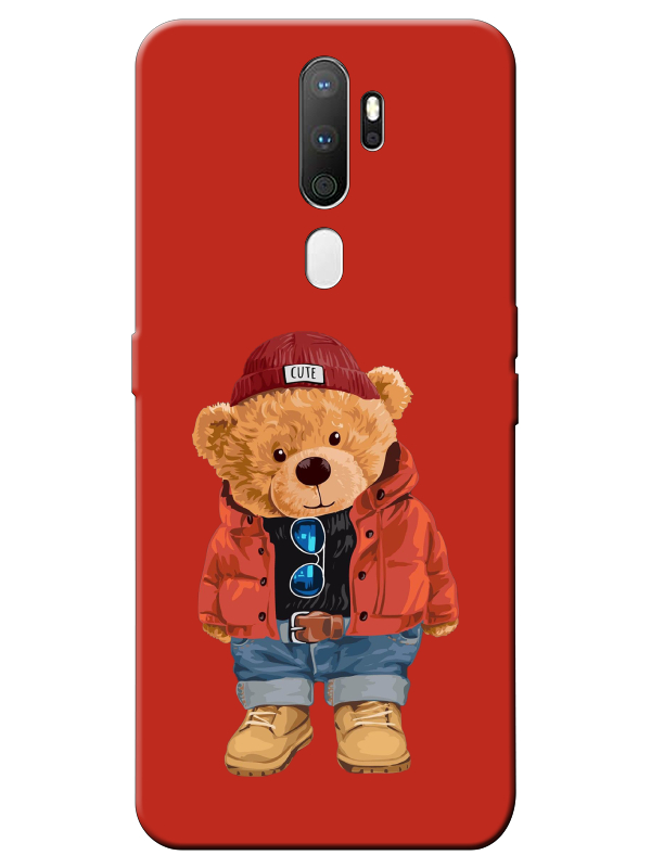 Oppo%20A5%202020%20Teddy%20Bear%20Kırmızı%20Telefon%20Kılıfı