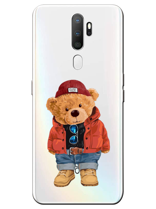 Oppo%20A5%202020%20Teddy%20Bear%20Şeffaf%20Telefon%20Kılıfı