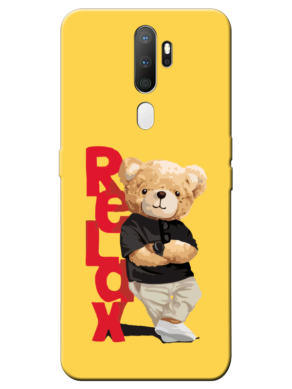 Oppo%20A5%202020%20Teddy%20Bear%20Relax%20Sarı%20Telefon%20Kılıfı