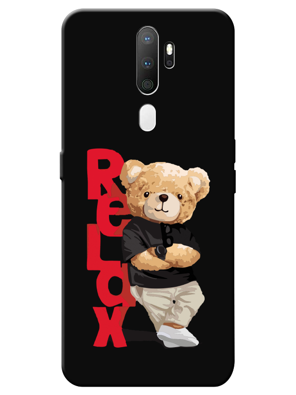 Oppo%20A5%202020%20Teddy%20Bear%20Relax%20Siyah%20Telefon%20Kılıfı