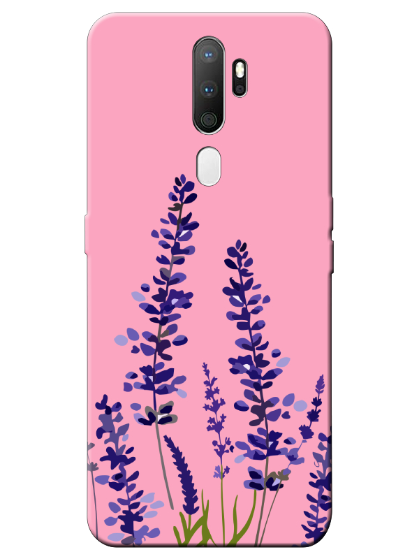 Oppo%20A5%202020%20Lavanta%20Desenli%20Pembe%20Telefon%20Kılıfı