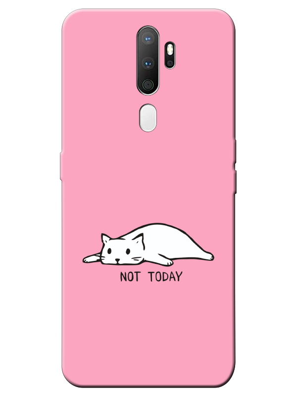 Oppo%20A5%202020%20Not%20Today%20Kedi%20Pembe%20Telefon%20Kılıfı