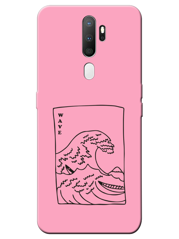 Oppo%20A5%202020%20Kanagawa%20Wave%20Pembe%20Telefon%20Kılıfı