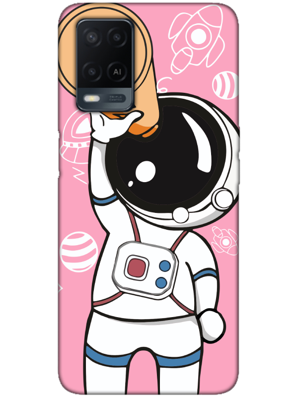 Oppo%20A5%202020%20Astronot%20Pembe%20Telefon%20Kılıfı