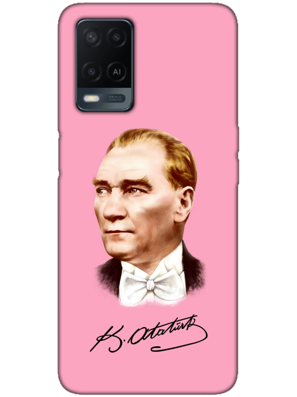 Oppo%20A54%20Atatürk%20İmzalı%20Pembe%20Telefon%20Kılıfı