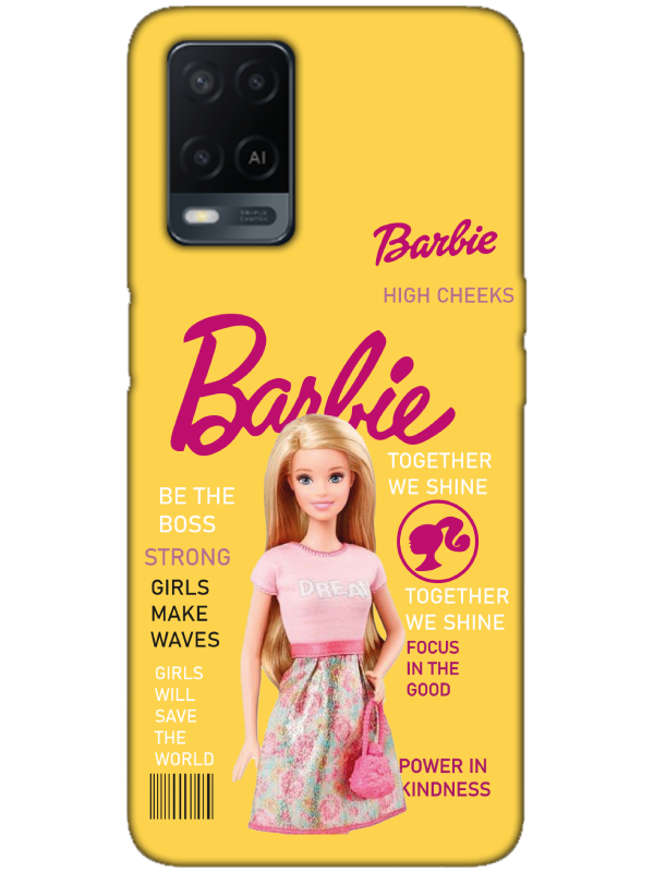 Oppo%20A54%20Barbie%20Sarı%20Telefon%20Kılıfı