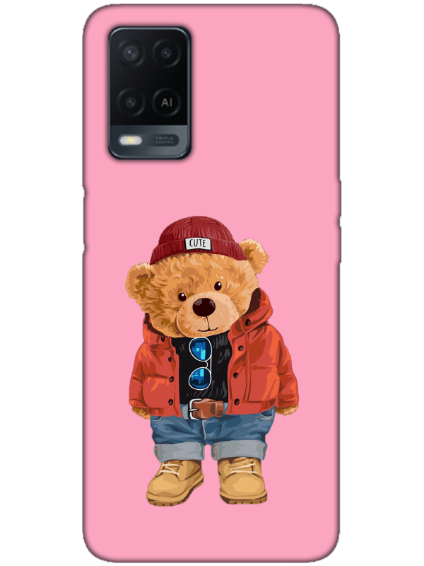 Oppo%20A54%20Teddy%20Bear%20Pembe%20Telefon%20Kılıfı