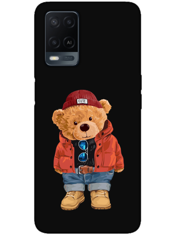 Oppo%20A54%20Teddy%20Bear%20Siyah%20Telefon%20Kılıfı