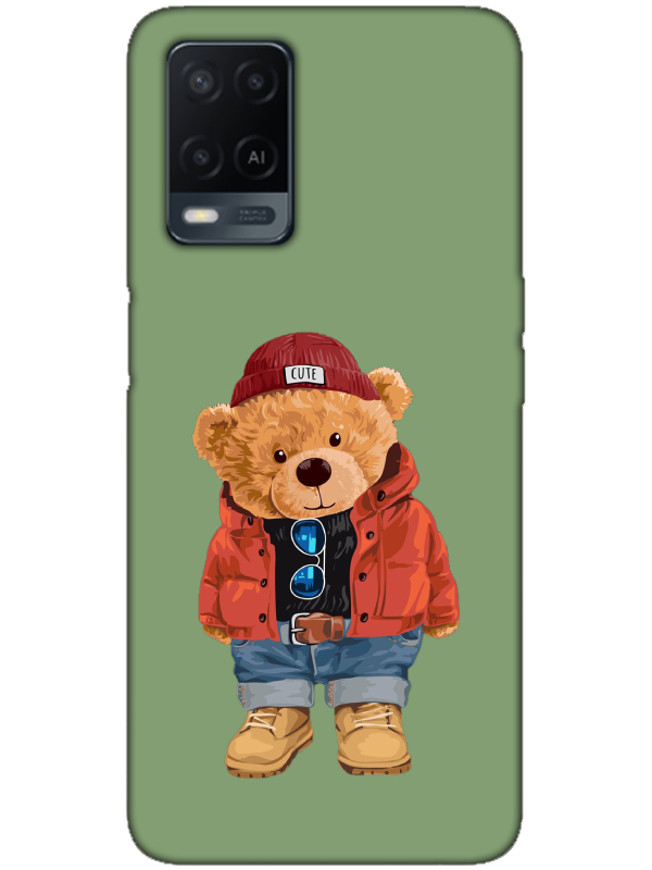 Oppo%20A54%20Teddy%20Bear%20Yeşil%20Telefon%20Kılıfı