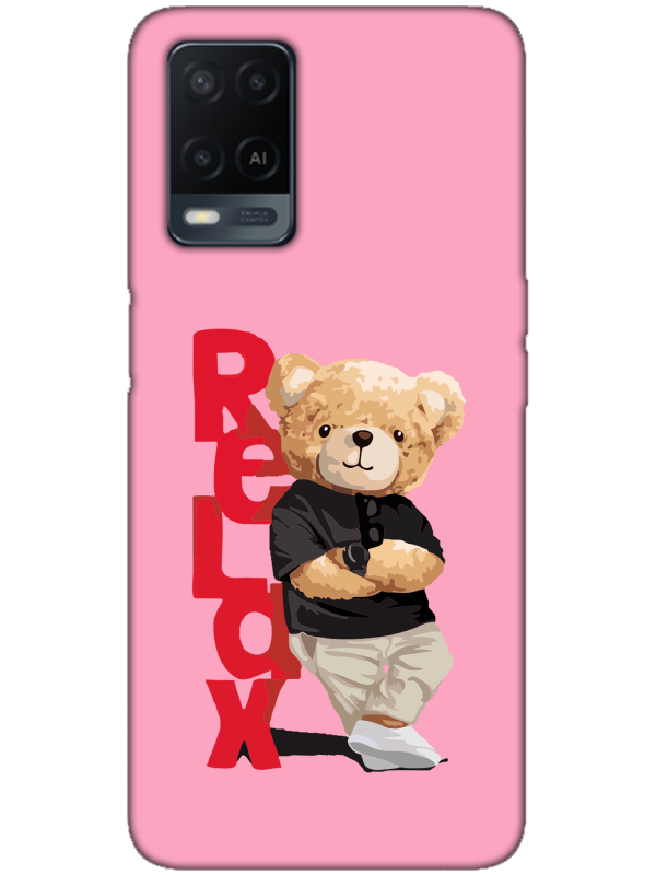 Oppo%20A54%20Teddy%20Bear%20Relax%20Pembe%20Telefon%20Kılıfı