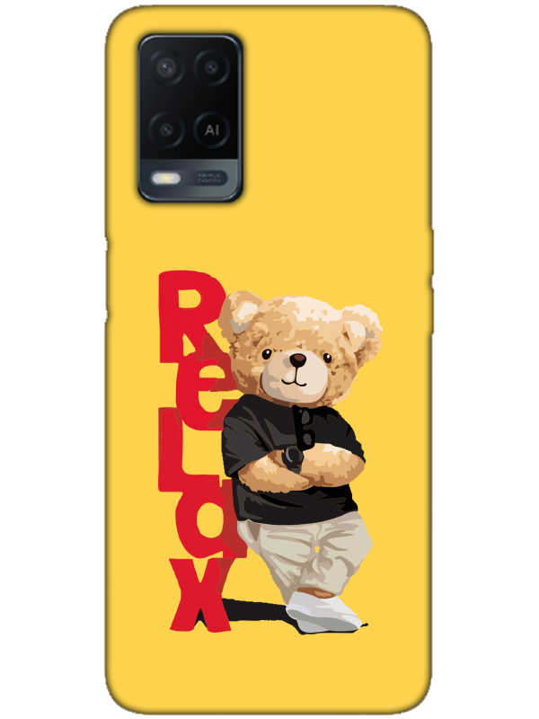 Oppo%20A54%20Teddy%20Bear%20Relax%20Sarı%20Telefon%20Kılıfı