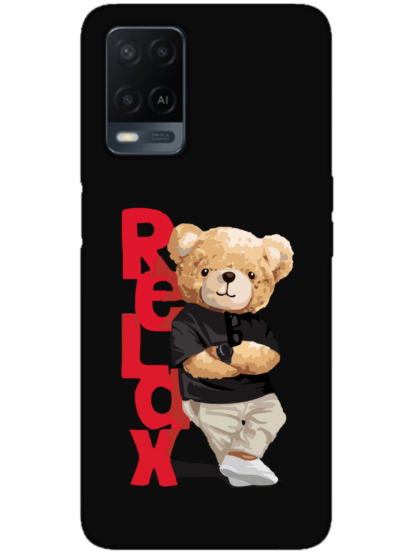 Oppo%20A54%20Teddy%20Bear%20Relax%20Siyah%20Telefon%20Kılıfı