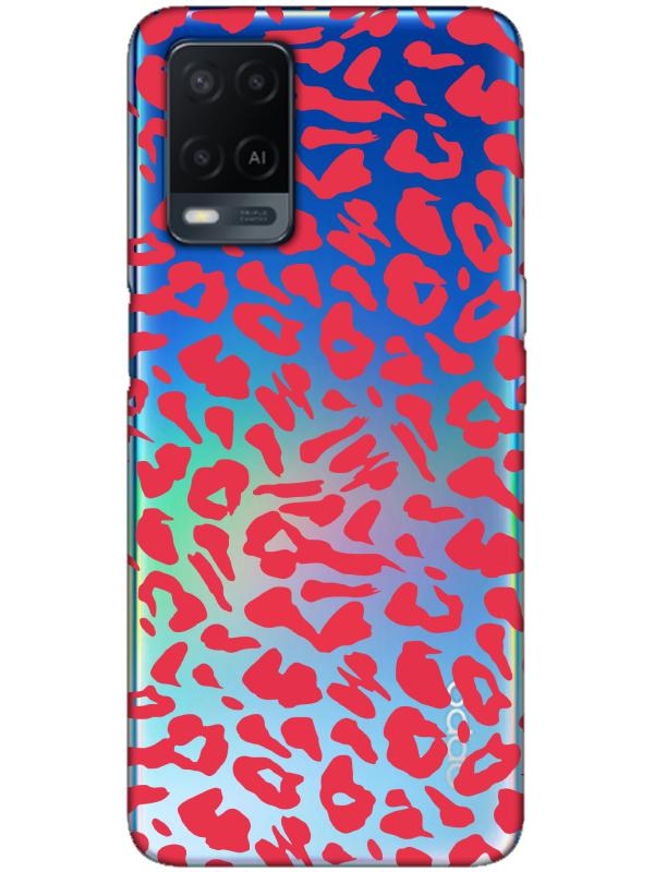 Oppo%20A54%20Leopar%20Desenli%20Şeffaf%20Telefon%20Kılıfı