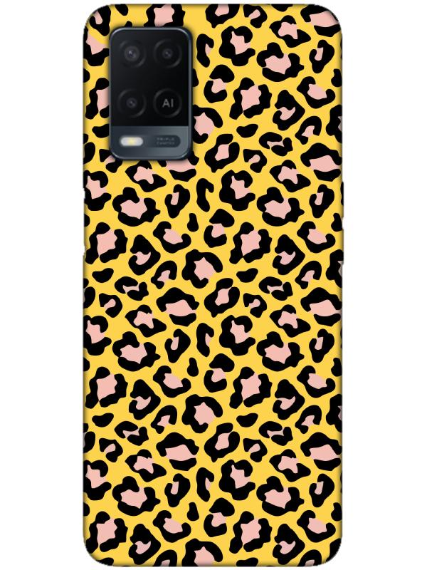 Oppo%20A54%20Leopar%20Desenli%20Sarı%20Telefon%20Kılıfı