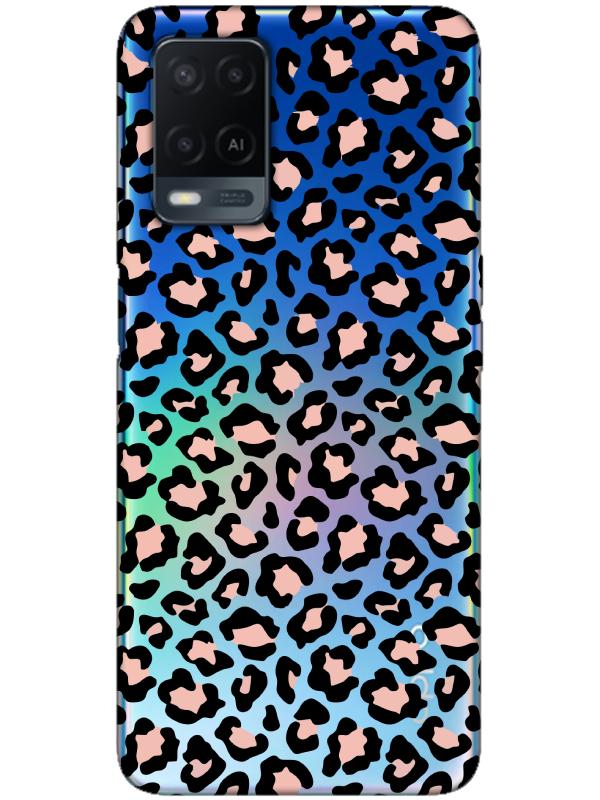 Oppo%20A54%20Leopar%20Desenli%20Şeffaf%20Telefon%20Kılıfı