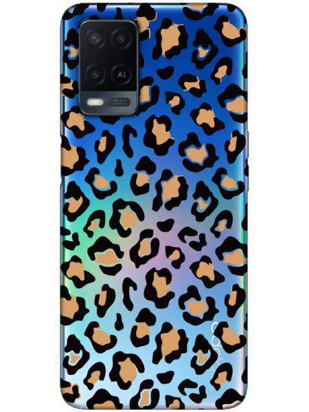 Oppo%20A54%20Leopar%20Desenli%20Şeffaf%20Telefon%20Kılıfı