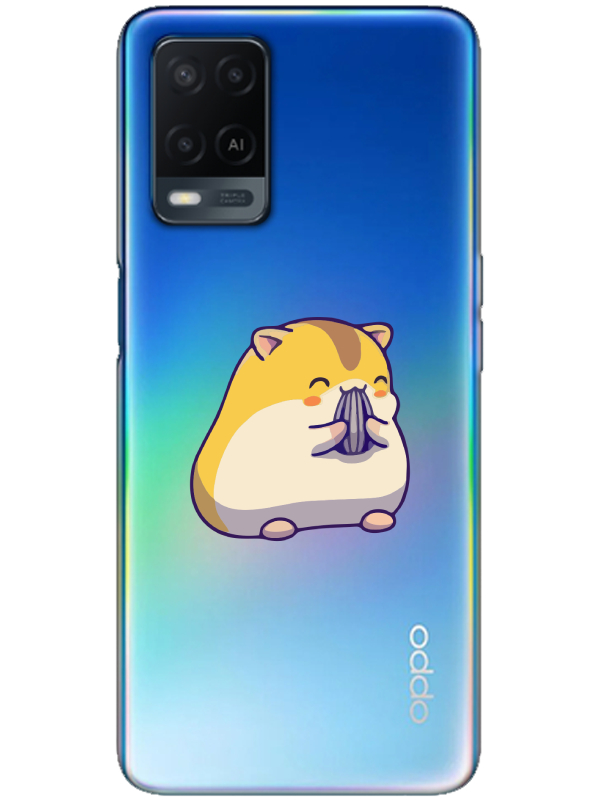 Oppo%20A54%20Sevimli%20Hamster%20Şeffaf%20Telefon%20Kılıfı