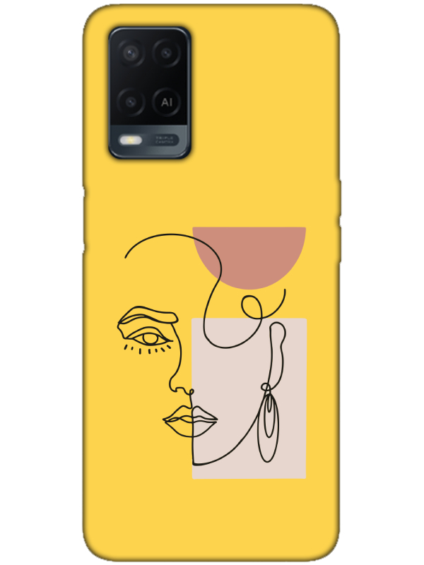 Oppo%20A54%20Women%20Art%20Sarı%20Telefon%20Kılıfı