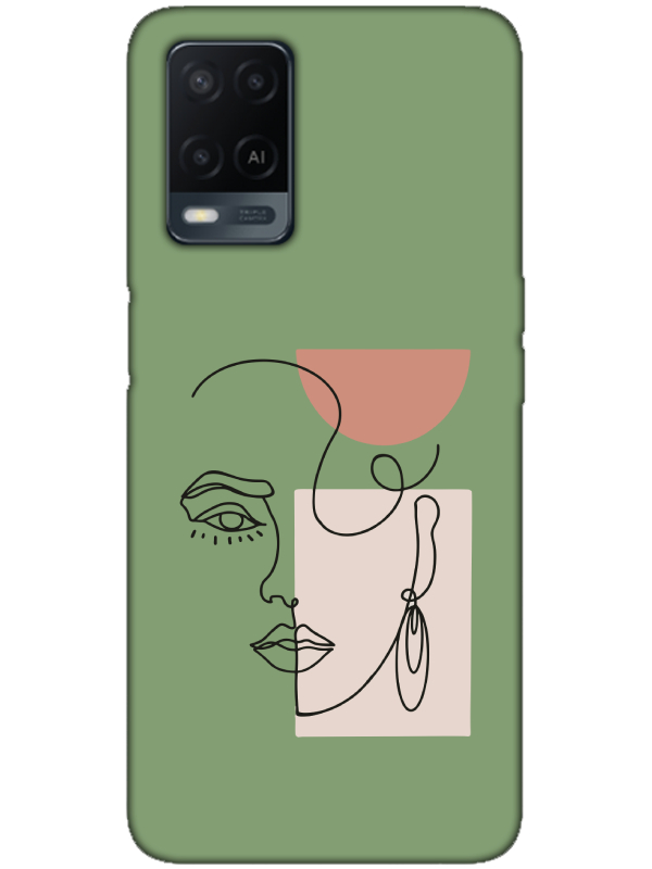 Oppo%20A54%20Women%20Art%20Yeşil%20Telefon%20Kılıfı