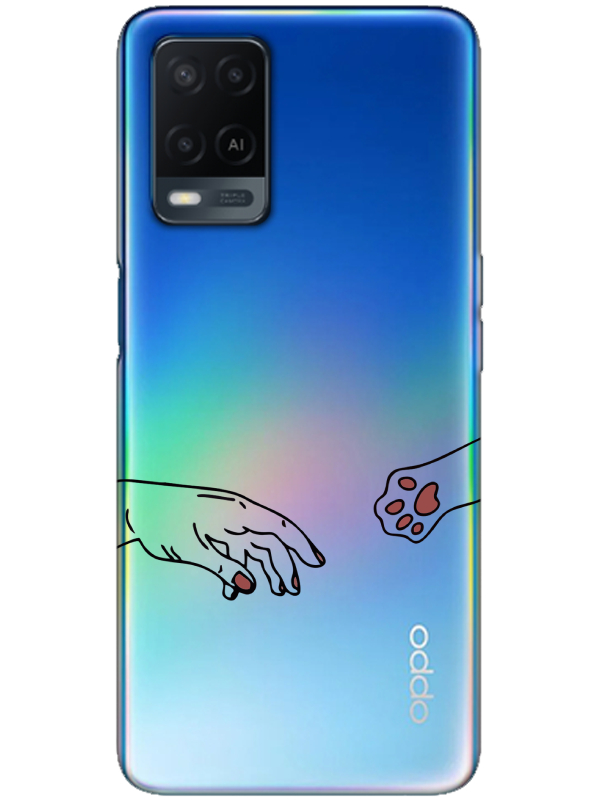 Oppo%20A54%20Hand%20And%20Paw%20Şeffaf%20Telefon%20Kılıfı