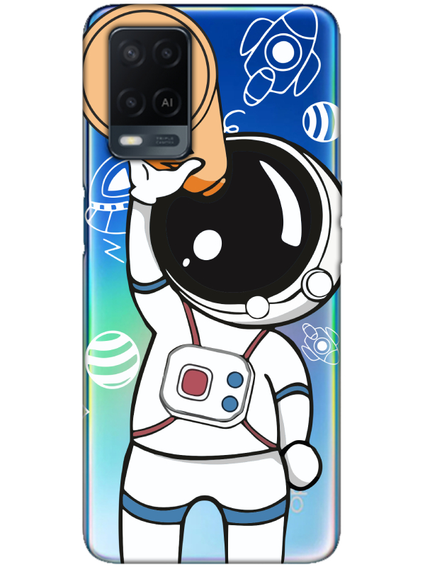 Oppo%20A54%20Astronot%20Şeffaf%20Telefon%20Kılıfı