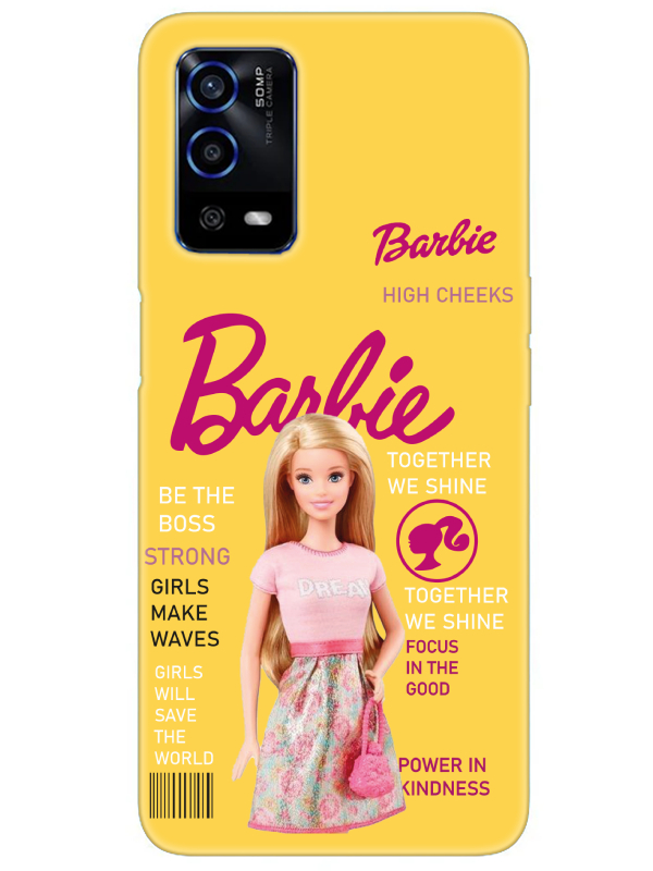 Oppo%20A55%20Barbie%20Sarı%20Telefon%20Kılıfı