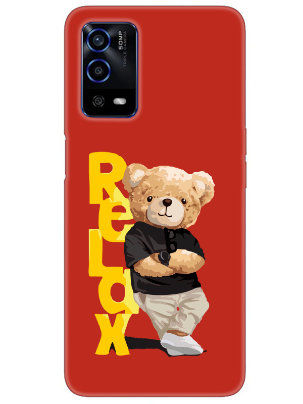 Oppo%20A55%20Teddy%20Bear%20Relax%20Kırmızı%20Telefon%20Kılıfı