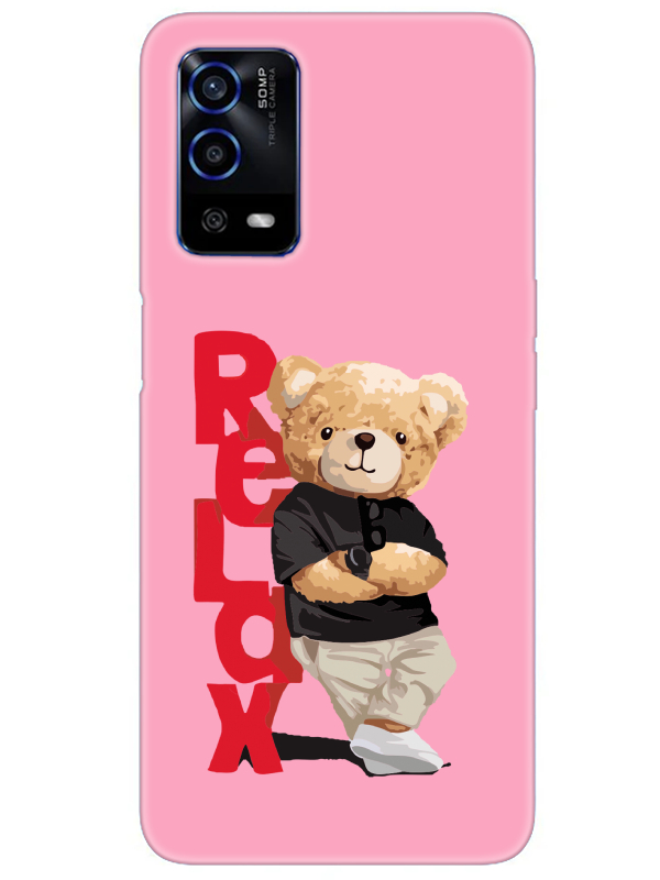 Oppo%20A55%20Teddy%20Bear%20Relax%20Pembe%20Telefon%20Kılıfı