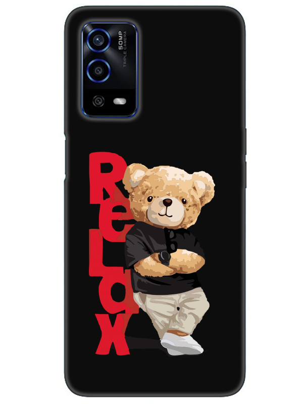 Oppo%20A55%20Teddy%20Bear%20Relax%20Siyah%20Telefon%20Kılıfı