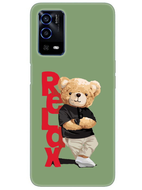 Oppo%20A55%20Teddy%20Bear%20Relax%20Yeşil%20Telefon%20Kılıfı