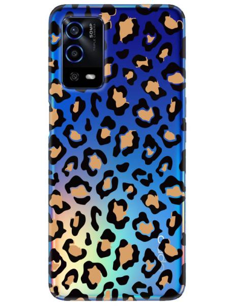 Oppo%20A55%20Leopar%20Desenli%20Şeffaf%20Telefon%20Kılıfı