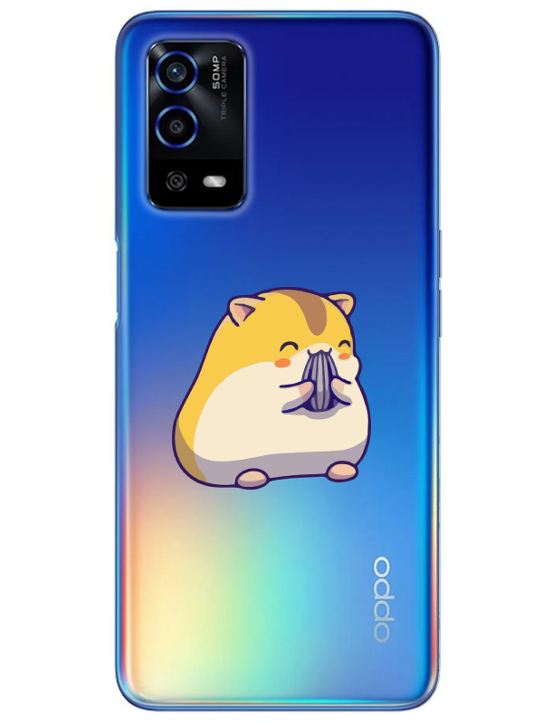 Oppo%20A55%20Sevimli%20Hamster%20Şeffaf%20Telefon%20Kılıfı