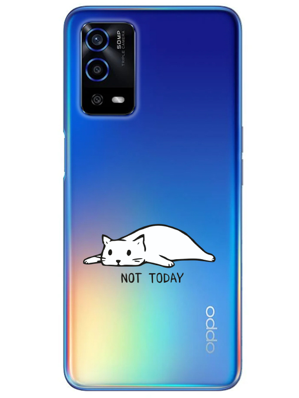 Oppo%20A55%20Not%20Today%20Kedi%20Şeffaf%20Telefon%20Kılıfı