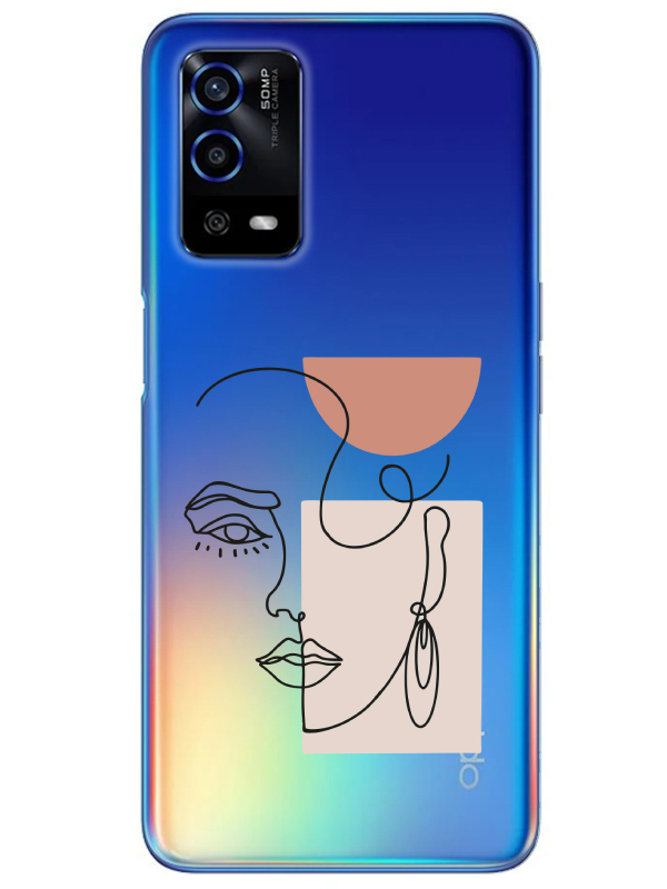 Oppo%20A55%20Women%20Art%20Şeffaf%20Telefon%20Kılıfı