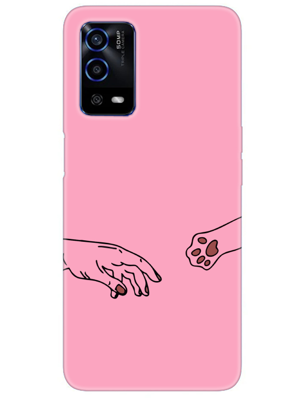 Oppo%20A55%20Hand%20And%20Paw%20Pembe%20Telefon%20Kılıfı