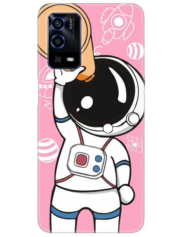 Oppo%20A55%20Astronot%20Pembe%20Telefon%20Kılıfı