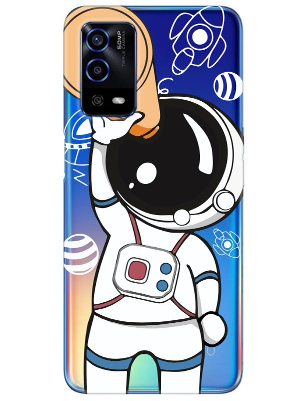 Oppo%20A55%20Astronot%20Şeffaf%20Telefon%20Kılıfı