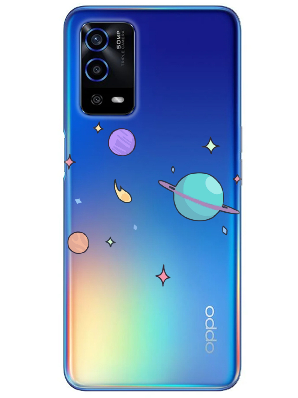 Oppo%20A55%20Gezegen%20Tasarım%20Şeffaf%20Telefon%20Kılıfı