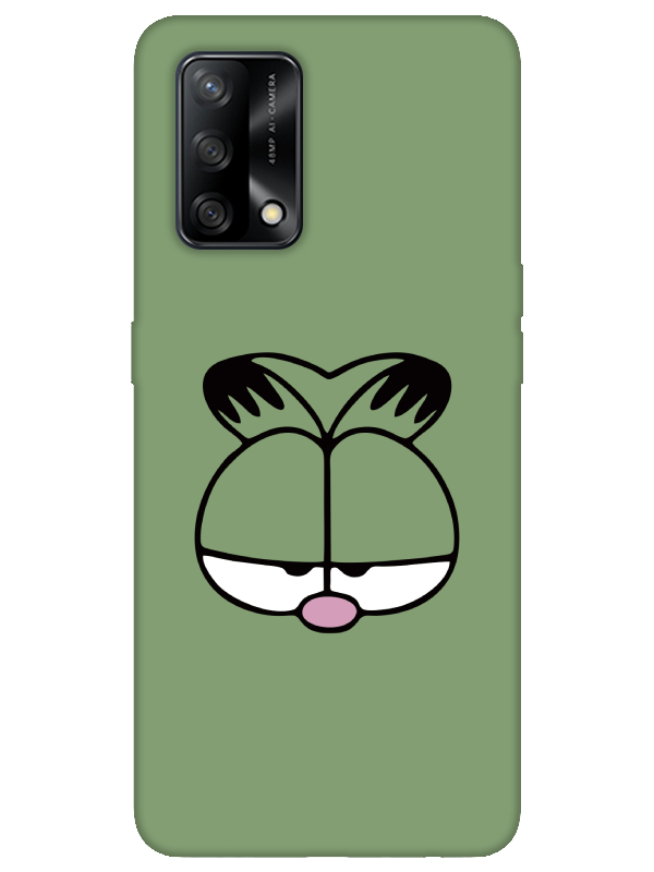 Oppo%20A74%20Garfield%20Yeşil%20Telefon%20Kılıfı