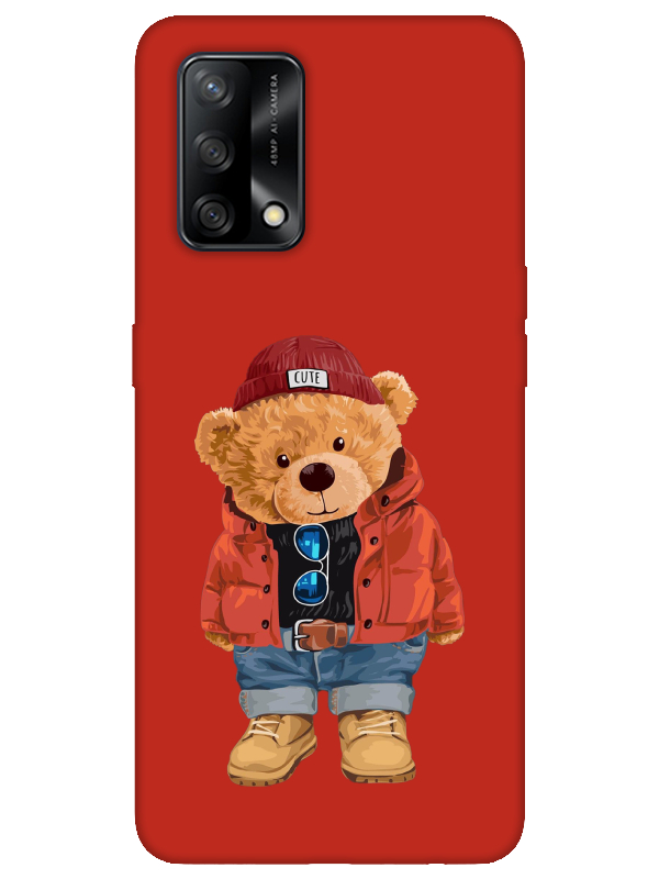 Oppo%20A74%20Teddy%20Bear%20Kırmızı%20Telefon%20Kılıfı